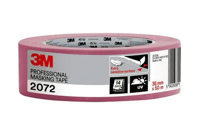 3M™ 2072 Proffstejp för extra känsliga ytor - rosa