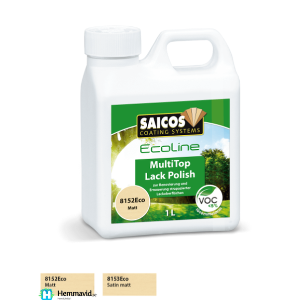 Saicos  Ecoline MultiTop Lacquer Polish Matt - 1L Hemmavid.se